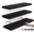 One-Line Floating Wall Shelf – 3-Tier Wooden Bamboo Wall-Mounted Storage Shelf AURABAGS SHOP