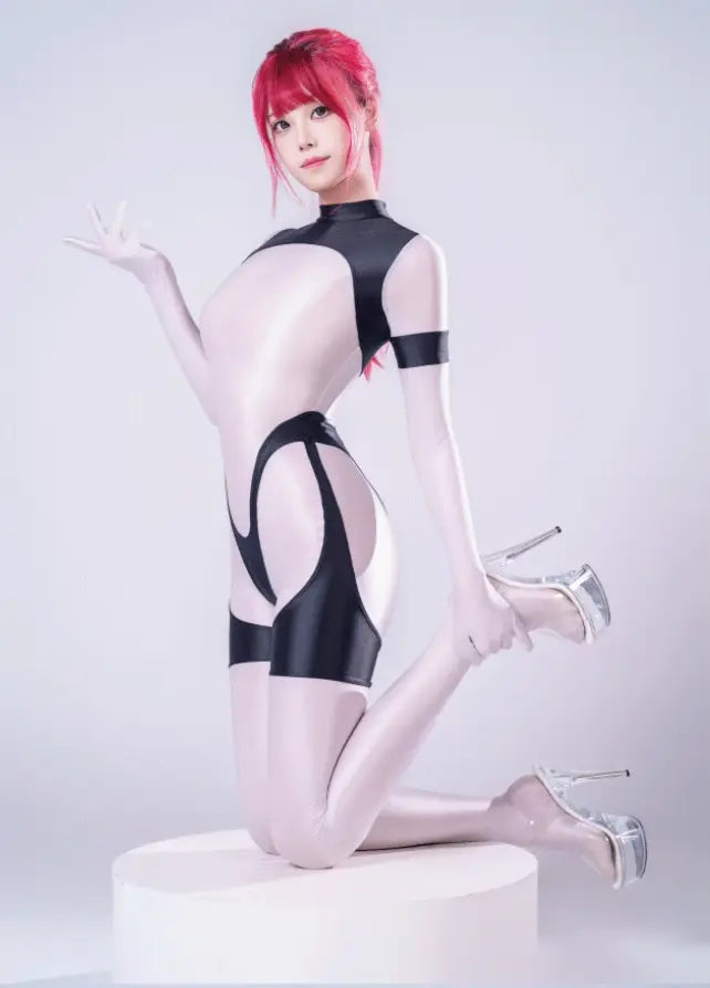 Anime Sci-fi Spandex Swimwear Racing Suit Full Bodysuit Zentai with Crotch Zipper MRJCOS
