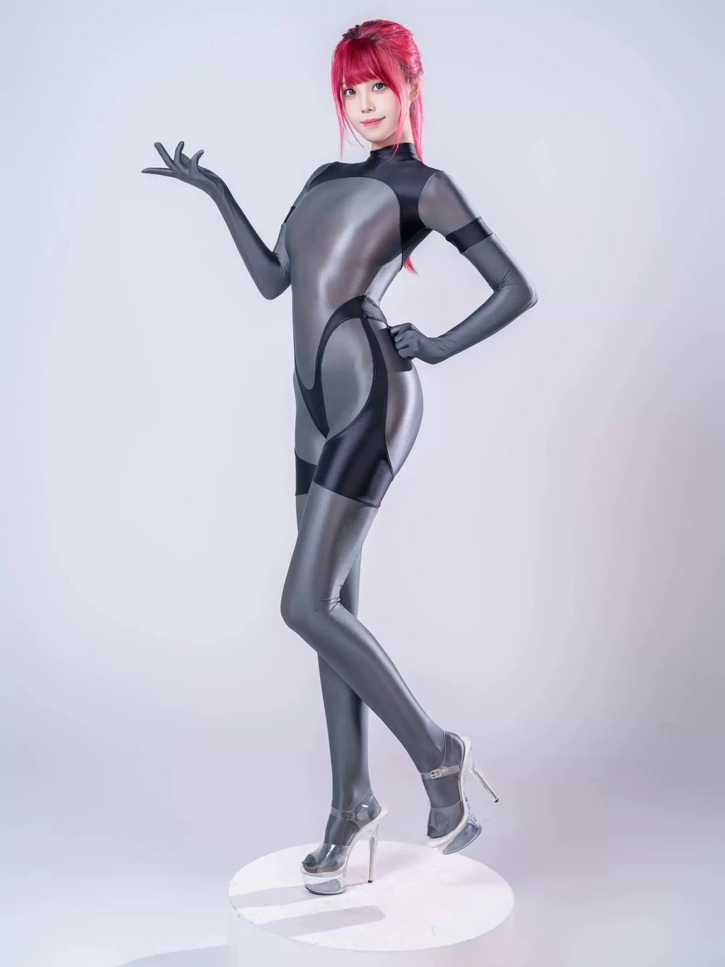 Anime Sci-fi Spandex Swimwear Racing Suit Full Bodysuit Zentai with Crotch Zipper MRJCOS