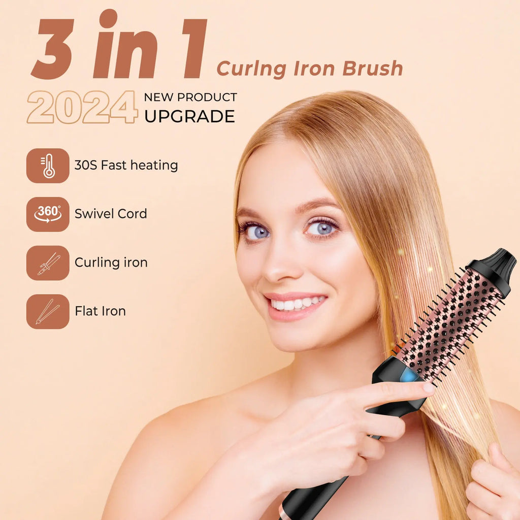 Brosse coiffante métropolitaine, bigoudi ionique 3 en 1, lisseur avec baguette électrique anti-brûlure, fer à friser, outils de coiffure Ma boutique