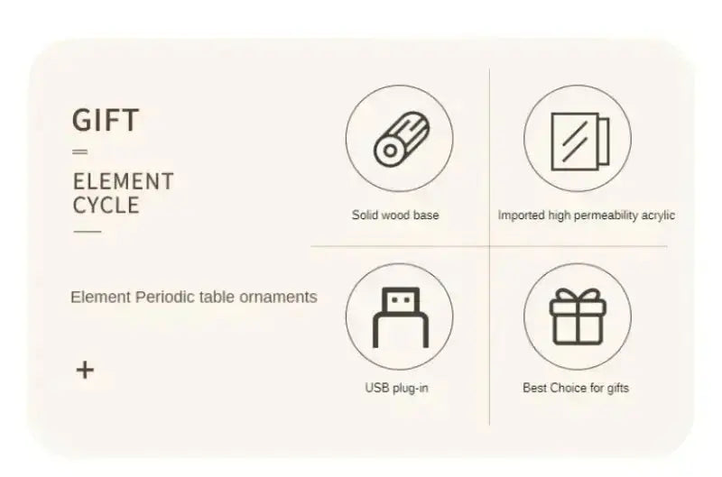 Éléments acryliques Table périodique Mendeleev coffre-fort Table périodique Figurine affichage Science ornement chambre décoration accessoires de bureau Ma boutique