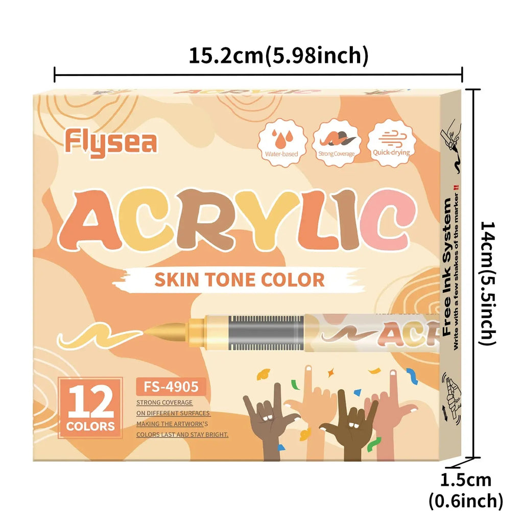 Marqueurs acryliques pour peau, 12 à 48 couleurs, marqueurs de peinture acrylique, séchage rapide, couleurs durables et vibrantes pour créer des œuvres d'art, fournitures artistiques, cadeaux pour étudiants, cadeaux po Ma boutique