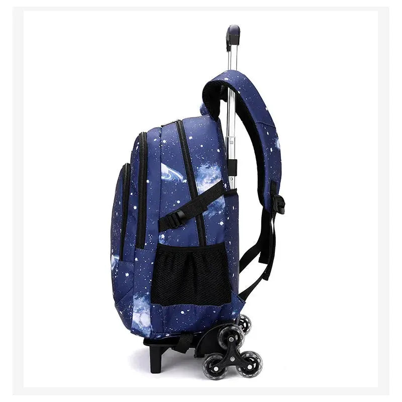 CR7 Ronaldo 2 en 1 sac à dos chariot ciel étoilé sac grande capacité étanche ordinateur portable peut monter les escaliers retour à l'école sac Ma boutique