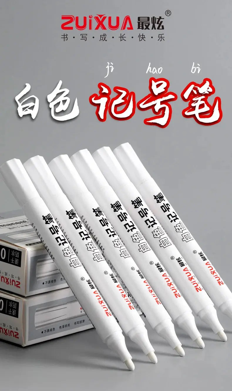 Stylos marqueurs blancs 2.0mm, 1/3/5 pièces, stylo Gel blanc imperméable à l'eau, marqueurs de croquis pour Graffiti, papeterie, fournitures scolaires Ma boutique