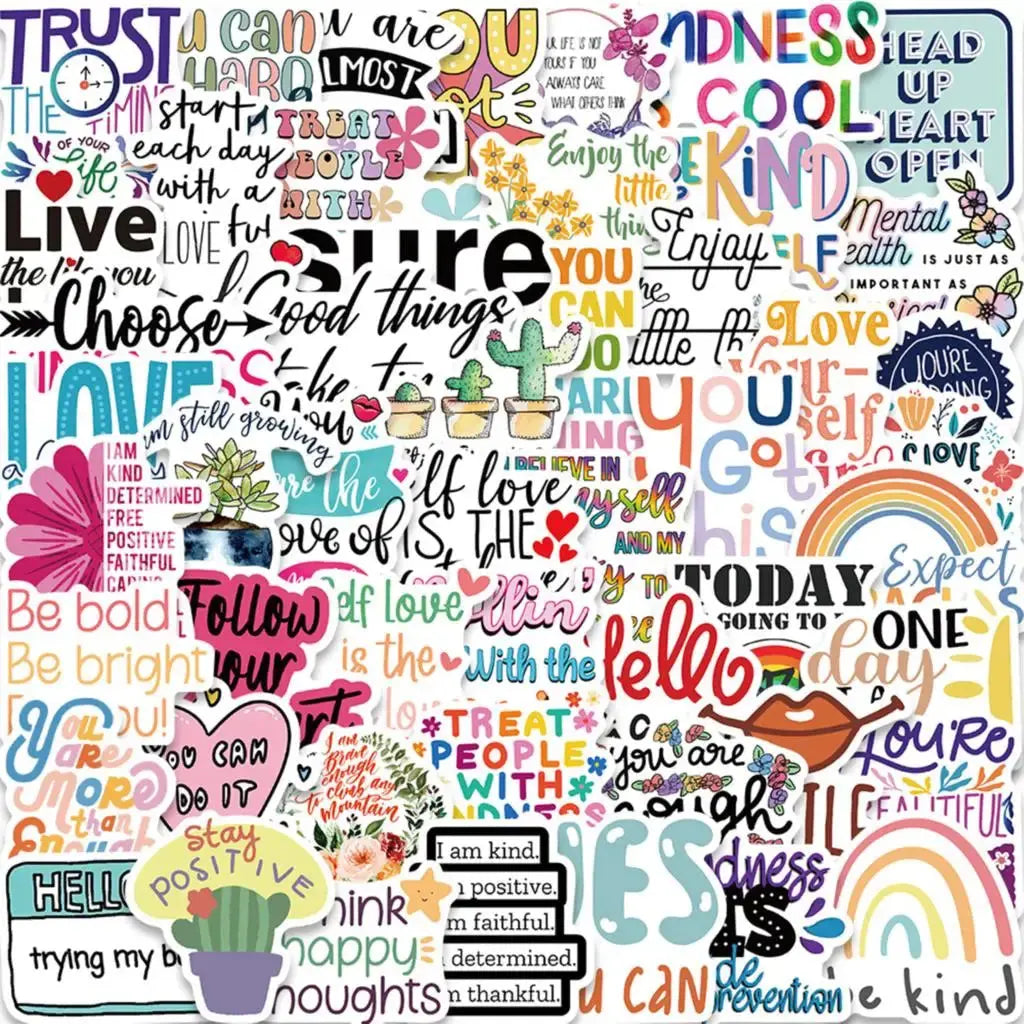 52 pièces phrases de motivation autocollant la vie inspirante venir sur bricolage ordinateur portable salle d'étude Scrapbooking Graffiti autocollants Ma boutique