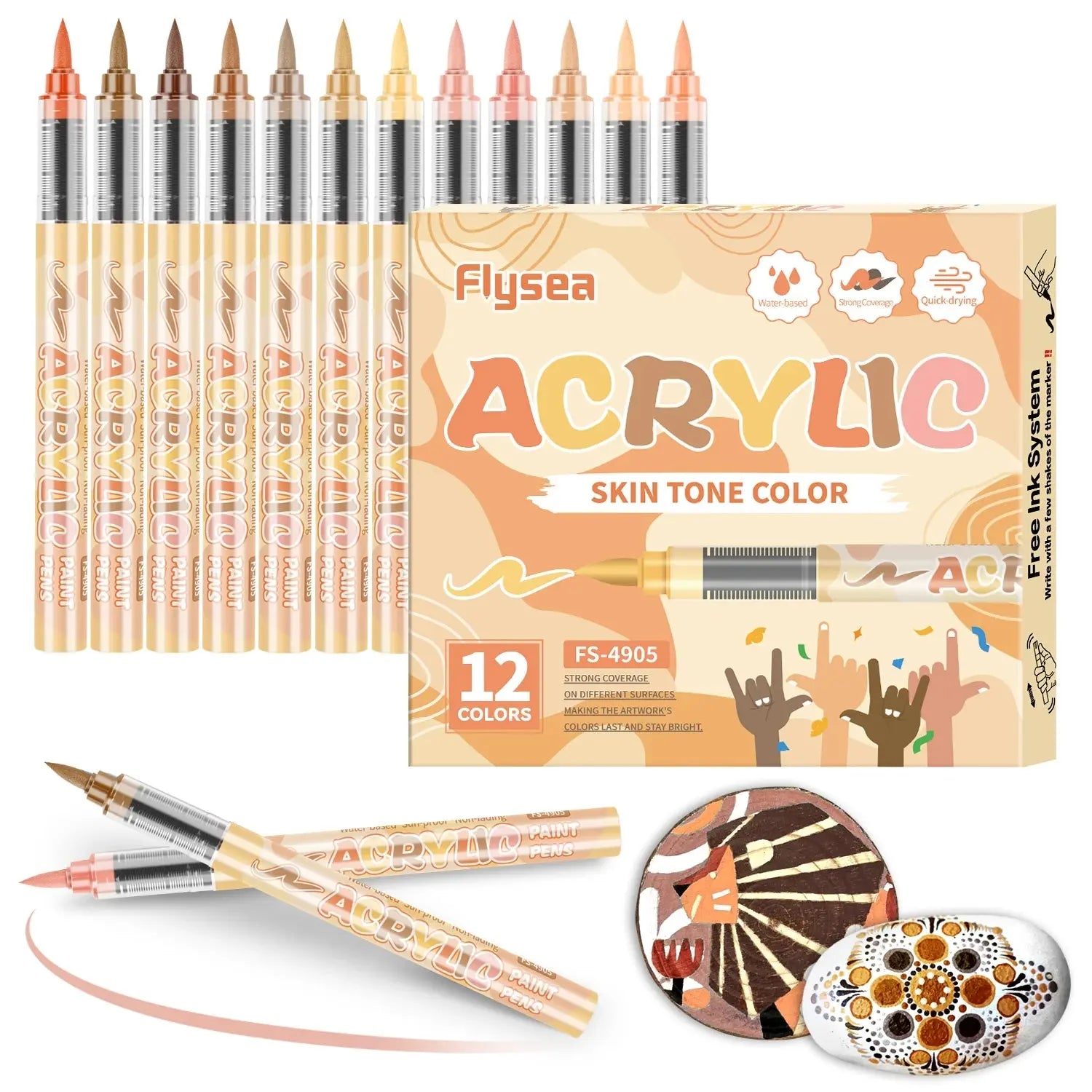 Marqueurs acryliques pour peau, 12 à 48 couleurs, marqueurs de peinture acrylique, séchage rapide, couleurs durables et vibrantes pour créer des œuvres d'art, fournitures artistiques, cadeaux pour étudiants, cadeaux po Ma boutique