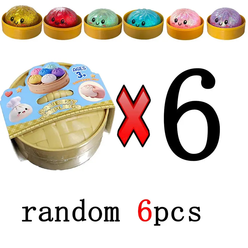 Dumpling Squishy Mysteries, Jouets anti-stress Fidget en forme de dumplings, Accessoires de bureau pour la maison et le bureau, Cadeau de fête, Mystery Dumpling Squishy Ma boutique