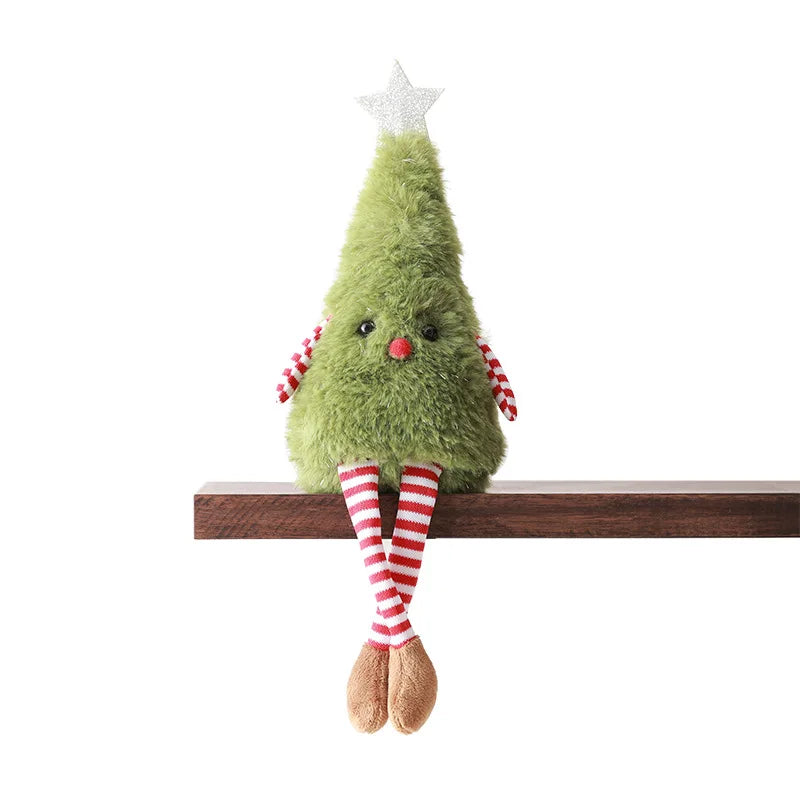 Ornements de Noël en forme de poupée de dessin animé, pendentifs de couronne verte de Noël, décorations de Noël 2026, Joyeux Noël, Feliz Navidad, Bonne Année