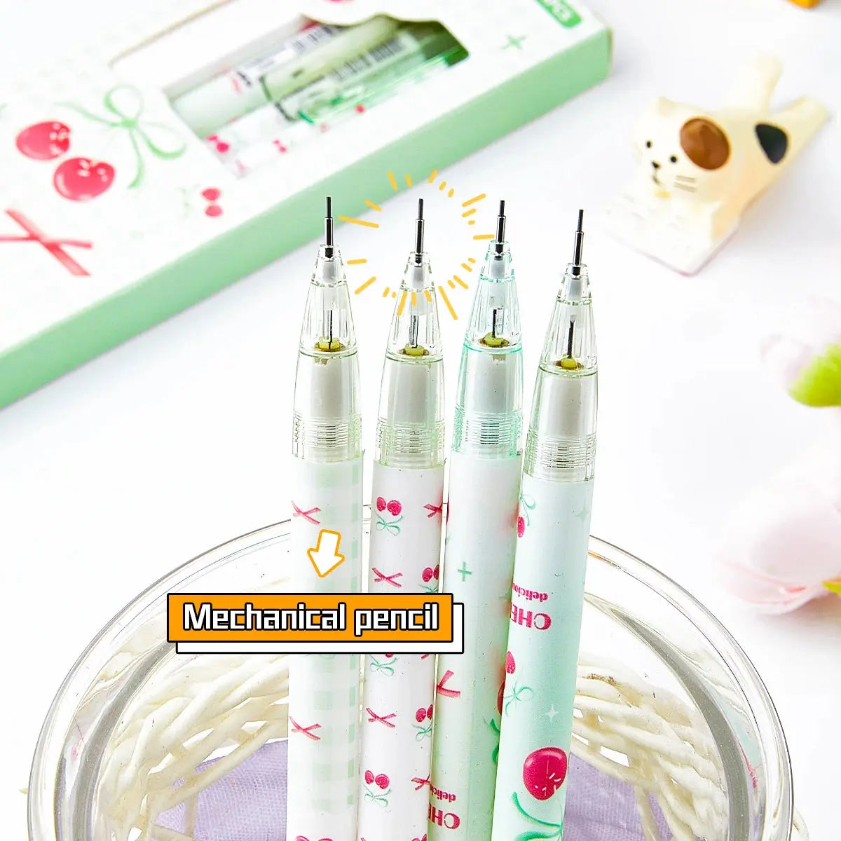 Crayons mécaniques avec gomme, 4 pièces, 0.5mm, crayons automatiques effaçables pour écriture lisse, pour l'école, le bureau, cadeaux de rentrée scolaire Ma boutique