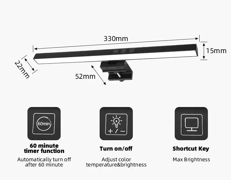 Moniteur Led barre lumineuse lampes d'ordinateur lampe de lecture écran suspendu lampe de bureau moniteur à gradation continue pour chambre salle d'étude Ma boutique