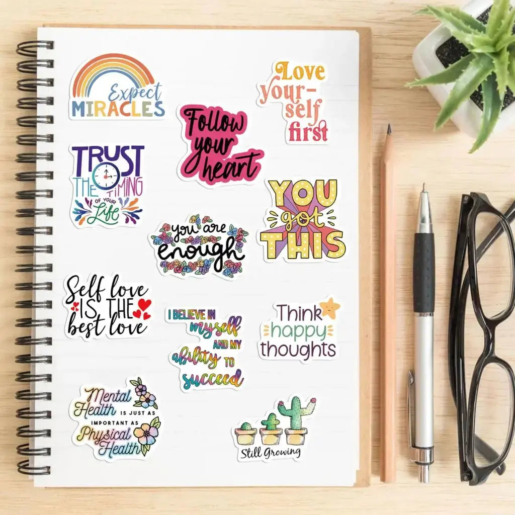 52 pièces phrases de motivation autocollant la vie inspirante venir sur bricolage ordinateur portable salle d'étude Scrapbooking Graffiti autocollants Ma boutique