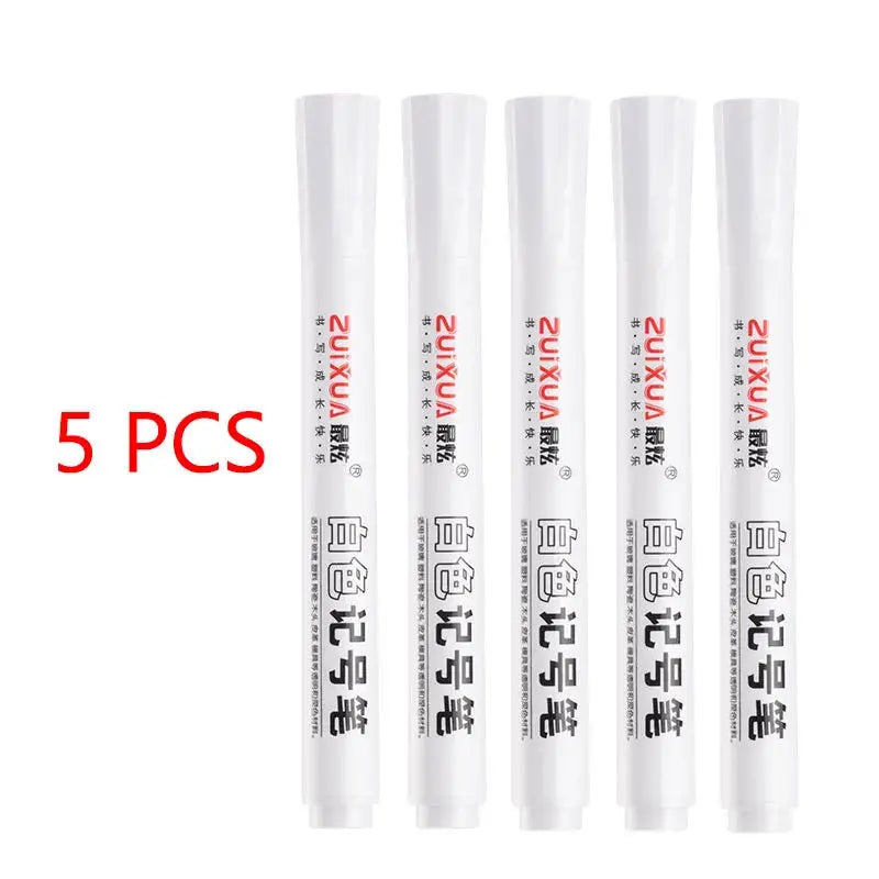 Stylos marqueurs blancs 2.0mm, 1/3/5 pièces, stylo Gel blanc imperméable à l'eau, marqueurs de croquis pour Graffiti, papeterie, fournitures scolaires Ma boutique