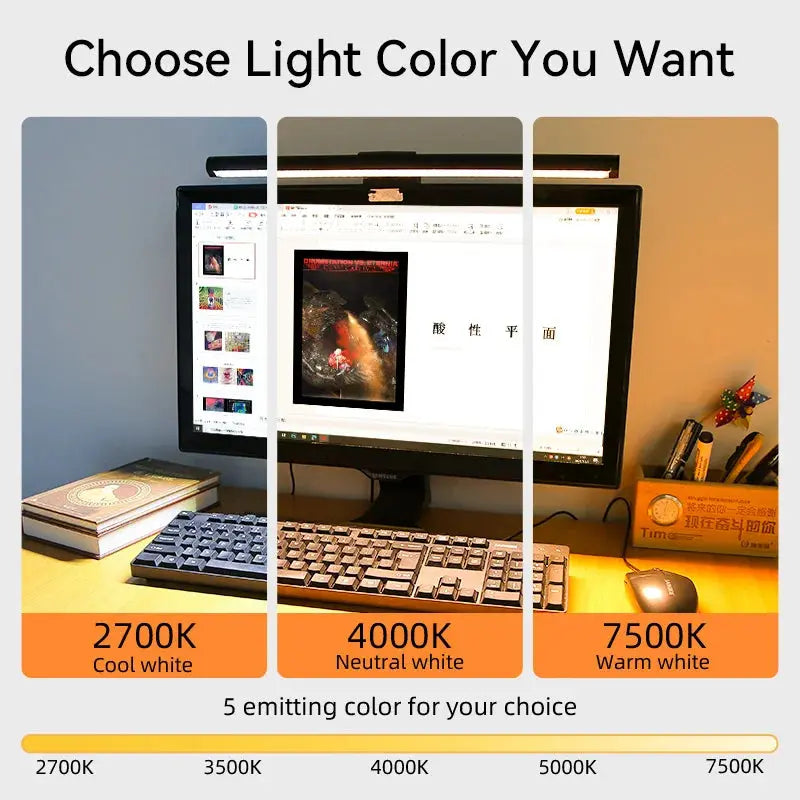 Moniteur Led barre lumineuse lampes d'ordinateur lampe de lecture écran suspendu lampe de bureau moniteur à gradation continue pour chambre salle d'étude Ma boutique