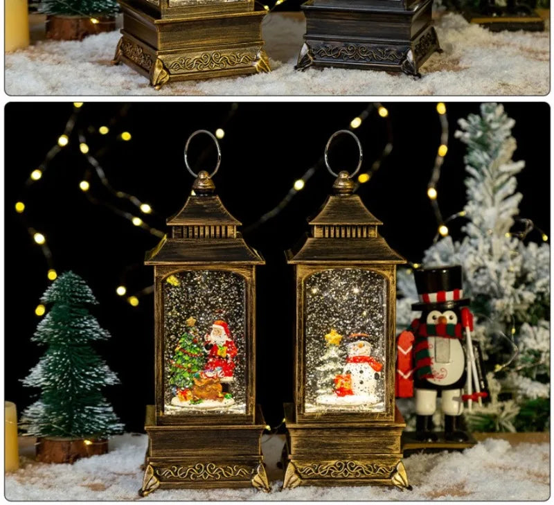 Lanterne de Noël LED | Boule de cristal flocon de neige