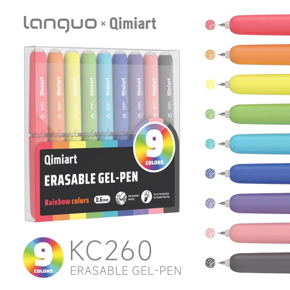 Stylos gel effaçables LANGUO, pointe fine rétractable, fournitures scolaires, couleurs vibrantes, design coquille d'œuf, encre effaçable Ma boutique