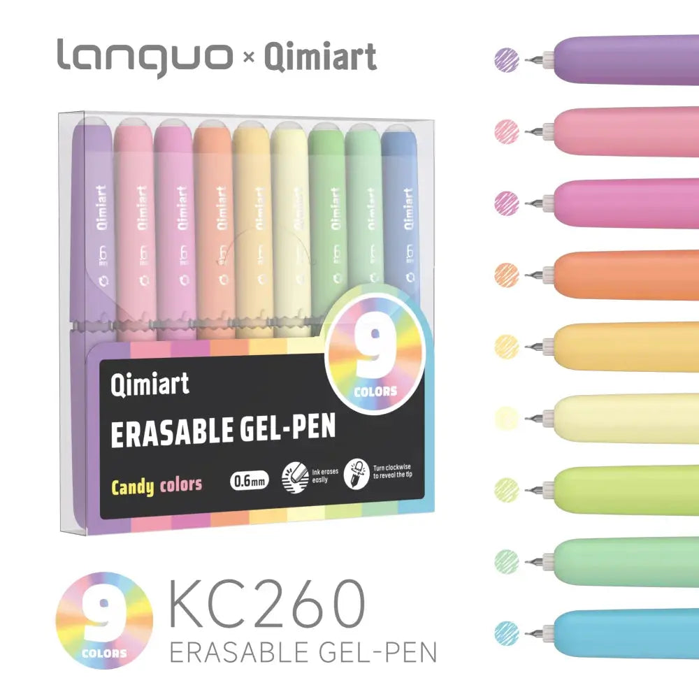 Stylos gel effaçables LANGUO, pointe fine rétractable, fournitures scolaires, couleurs vibrantes, design coquille d'œuf, encre effaçable Ma boutique
