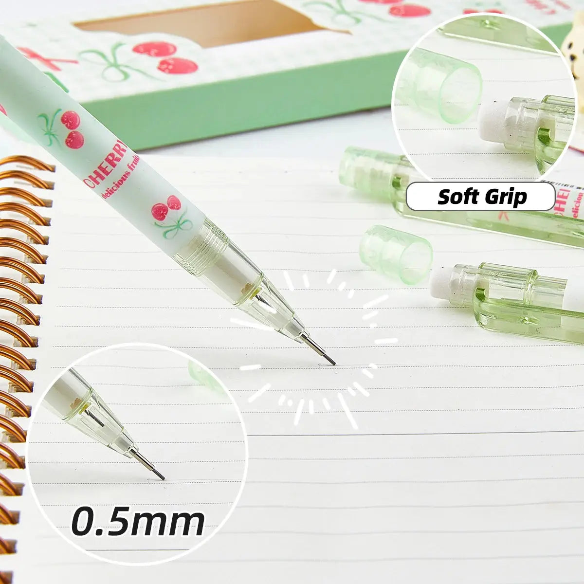 Crayons mécaniques avec gomme, 4 pièces, 0.5mm, crayons automatiques effaçables pour écriture lisse, pour l'école, le bureau, cadeaux de rentrée scolaire Ma boutique