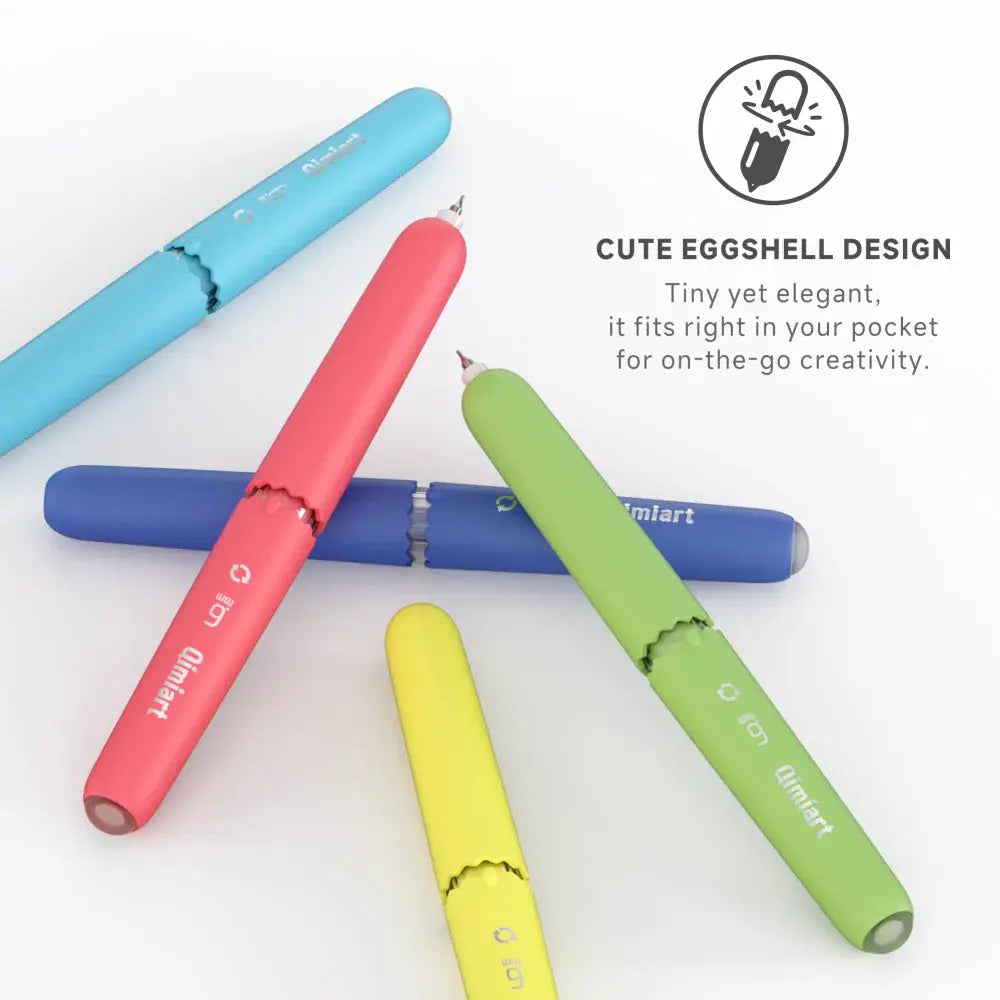 Stylos gel effaçables LANGUO, pointe fine rétractable, fournitures scolaires, couleurs vibrantes, design coquille d'œuf, encre effaçable Ma boutique