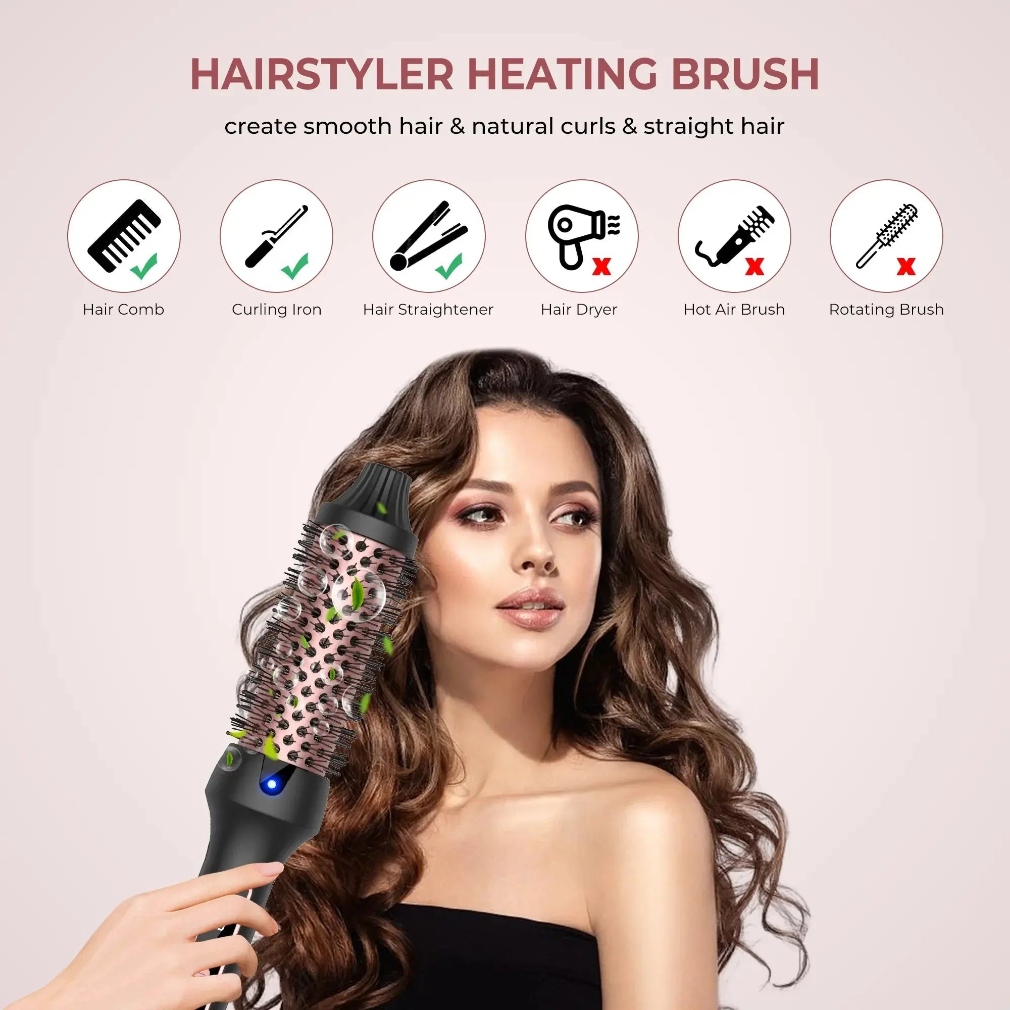 Brosse coiffante métropolitaine, bigoudi ionique 3 en 1, lisseur avec baguette électrique anti-brûlure, fer à friser, outils de coiffure Ma boutique