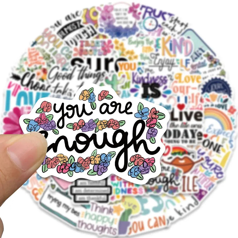52 pièces phrases de motivation autocollant la vie inspirante venir sur bricolage ordinateur portable salle d'étude Scrapbooking Graffiti autocollants Ma boutique