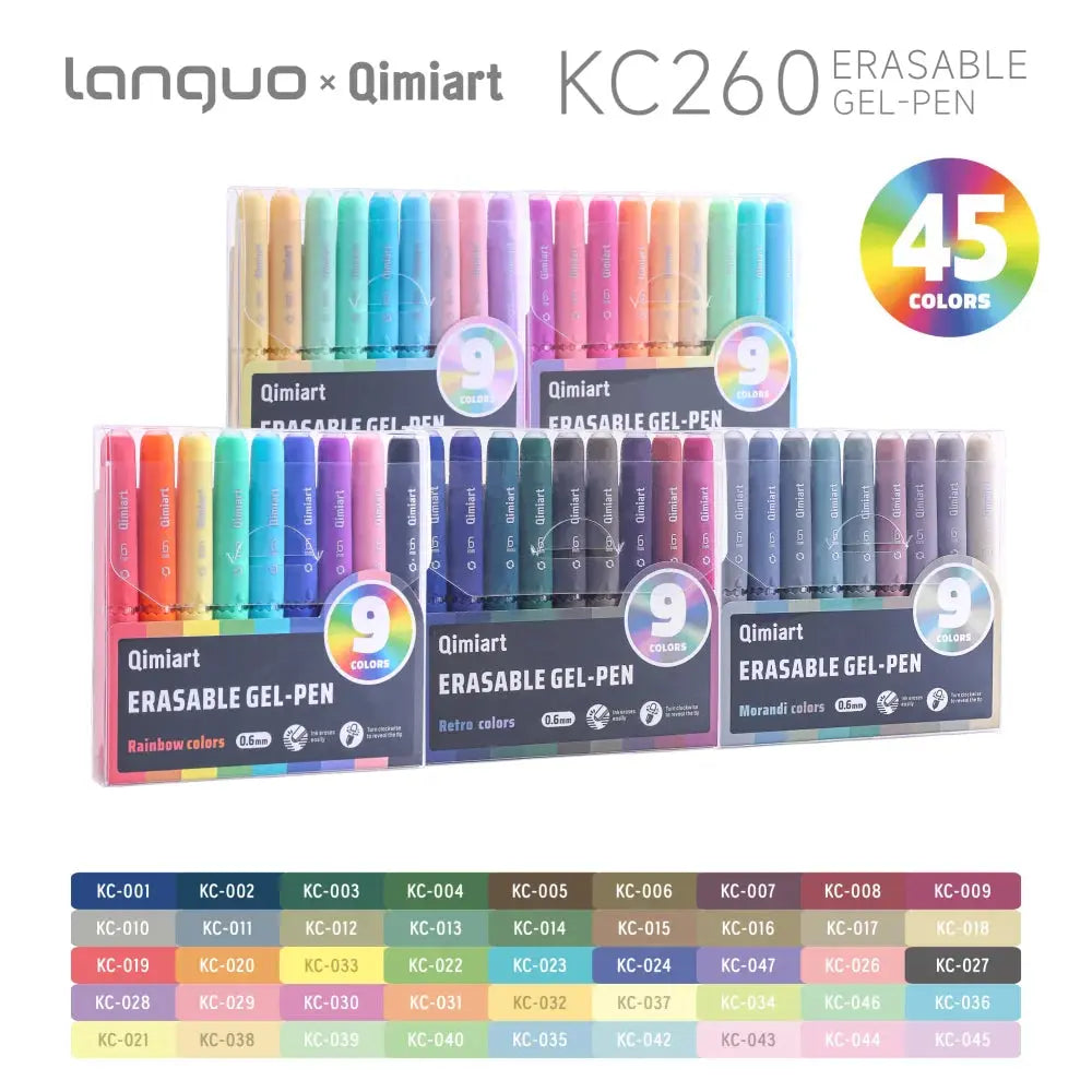 Stylos gel effaçables LANGUO, pointe fine rétractable, fournitures scolaires, couleurs vibrantes, design coquille d'œuf, encre effaçable Ma boutique