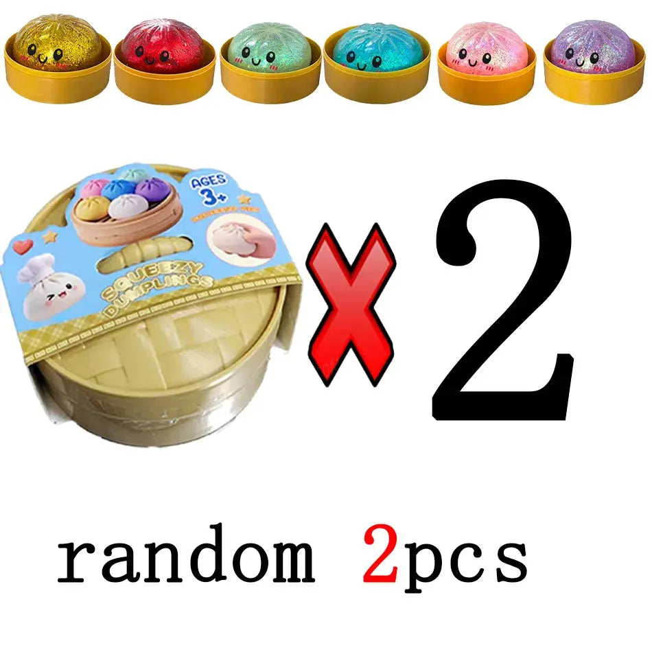Dumpling Squishy Mysteries, Jouets anti-stress Fidget en forme de dumplings, Accessoires de bureau pour la maison et le bureau, Cadeau de fête, Mystery Dumpling Squishy Ma boutique