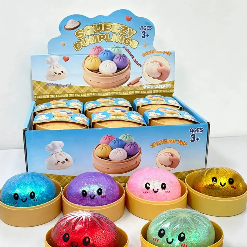 Dumpling Squishy Mysteries, Jouets anti-stress Fidget en forme de dumplings, Accessoires de bureau pour la maison et le bureau, Cadeau de fête, Mystery Dumpling Squishy Ma boutique