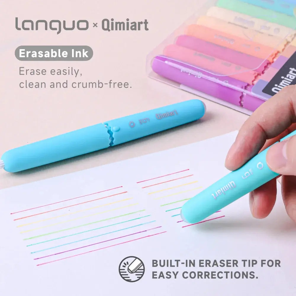 Stylos gel effaçables LANGUO, pointe fine rétractable, fournitures scolaires, couleurs vibrantes, design coquille d'œuf, encre effaçable Ma boutique