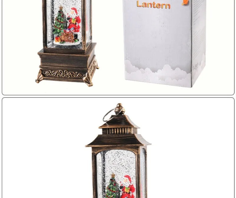 Lanterne de Noël LED | Boule de cristal flocon de neige