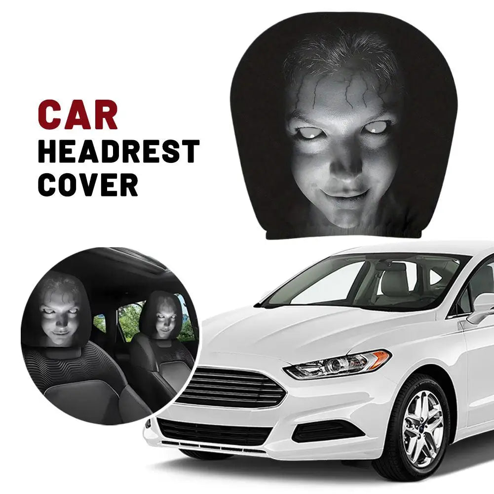 Housses universelles pour appui-tête de voiture, ajustement élastique, thème d'horreur, Design de crâne, drôle, ludique, toutes les Occasions, protecteurs de siège, accessoires de voiture