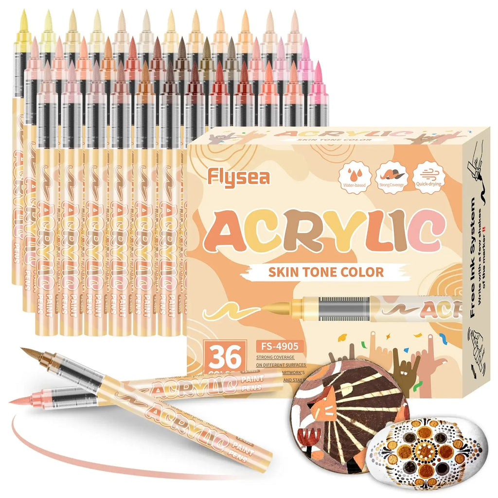 Marqueurs acryliques pour peau, 12 à 48 couleurs, marqueurs de peinture acrylique, séchage rapide, couleurs durables et vibrantes pour créer des œuvres d'art, fournitures artistiques, cadeaux pour étudiants, cadeaux po Ma boutique