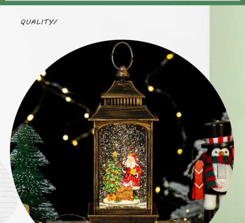 Lanterne de Noël LED | Boule de cristal flocon de neige