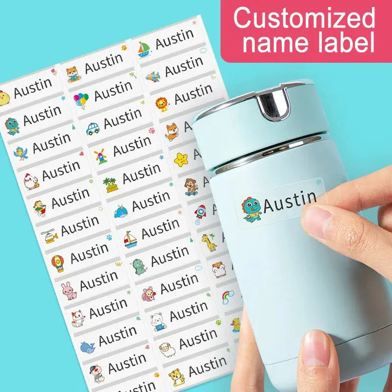 Autocollants de nom transparents imperméables personnalisés-étiquettes multilingue personnalisées pour fournitures scolaires pour enfants (hébreu/anglais/espagnol) Ma boutique