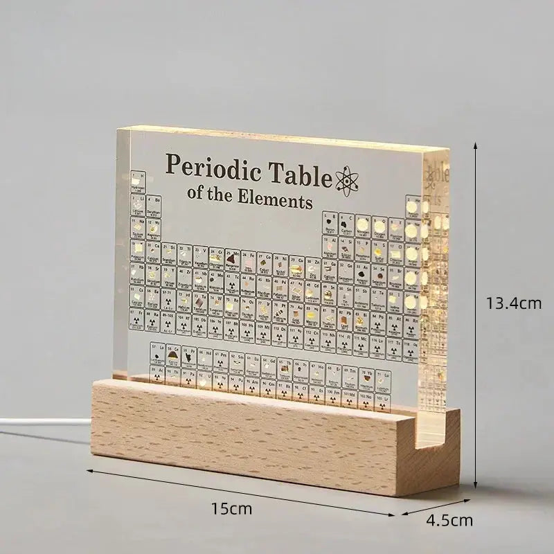 Éléments acryliques Table périodique Mendeleev coffre-fort Table périodique Figurine affichage Science ornement chambre décoration accessoires de bureau Ma boutique