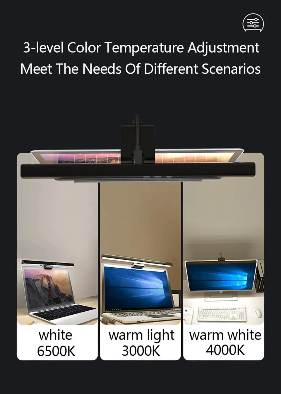 Moniteur Led barre lumineuse lampes d'ordinateur lampe de lecture écran suspendu lampe de bureau moniteur à gradation continue pour chambre salle d'étude Ma boutique