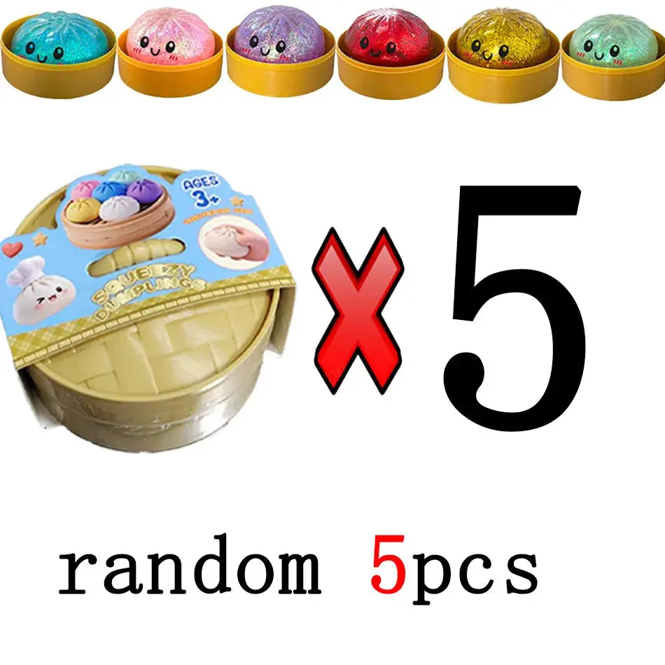 Dumpling Squishy Mysteries, Jouets anti-stress Fidget en forme de dumplings, Accessoires de bureau pour la maison et le bureau, Cadeau de fête, Mystery Dumpling Squishy Ma boutique