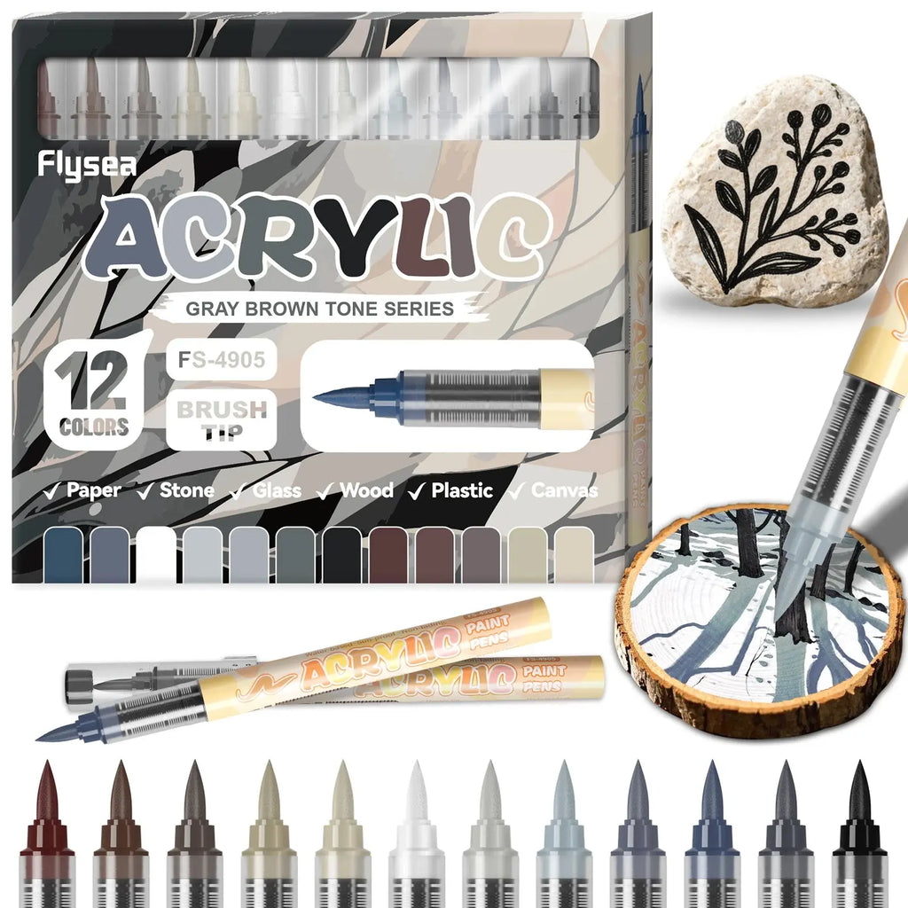 Marqueurs acryliques pour peau, 12 à 48 couleurs, marqueurs de peinture acrylique, séchage rapide, couleurs durables et vibrantes pour créer des œuvres d'art, fournitures artistiques, cadeaux pour étudiants, cadeaux po Ma boutique
