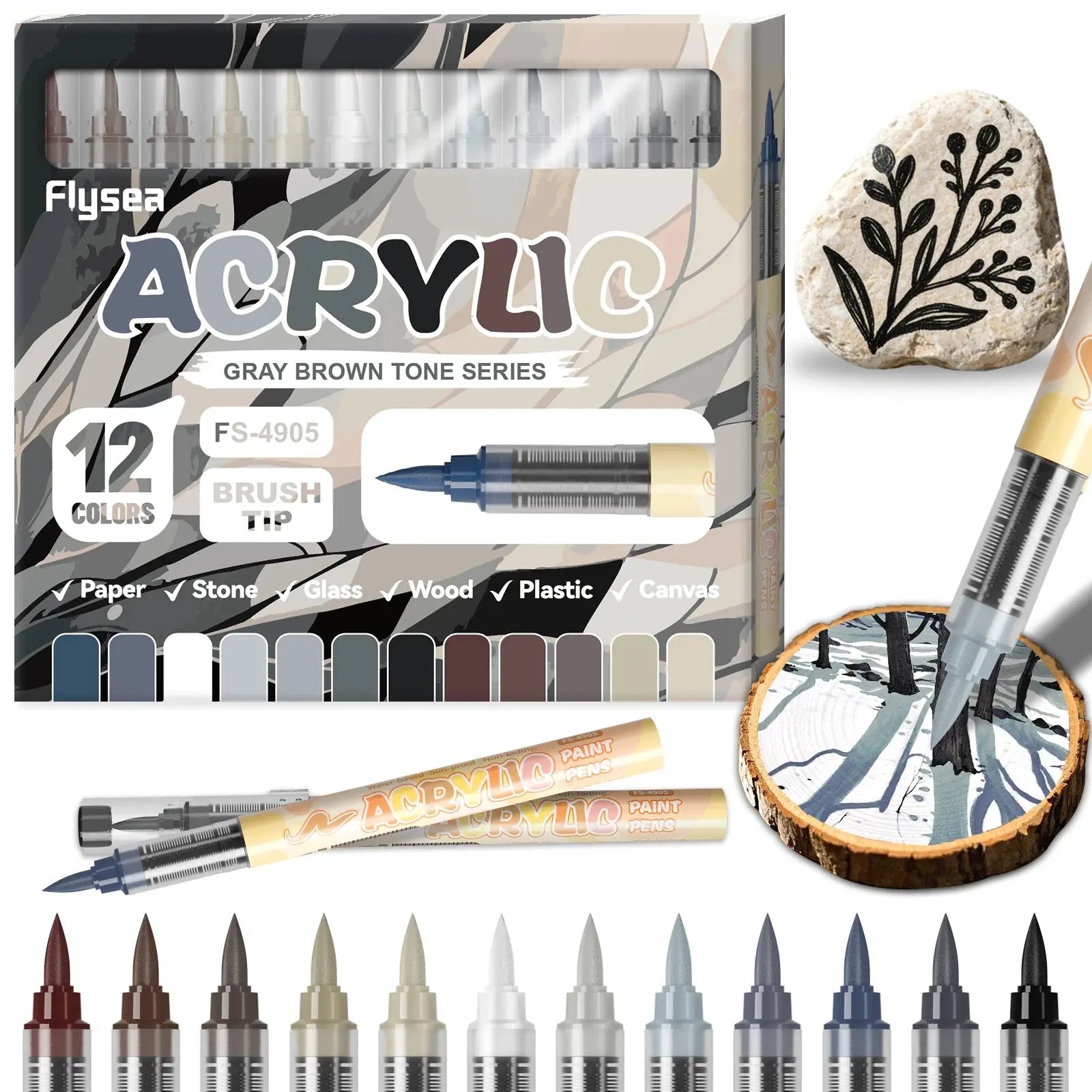Marqueurs acryliques pour peau, 12 à 48 couleurs, marqueurs de peinture acrylique, séchage rapide, couleurs durables et vibrantes pour créer des œuvres d'art, fournitures artistiques, cadeaux pour étudiants, cadeaux po Ma boutique