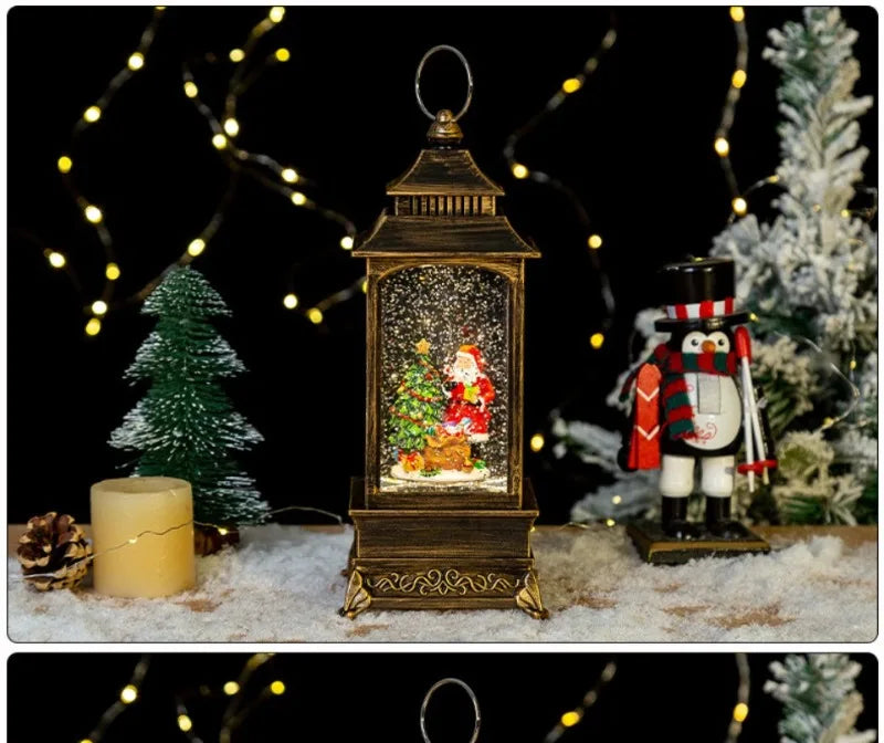 Lanterne de Noël LED | Boule de cristal flocon de neige