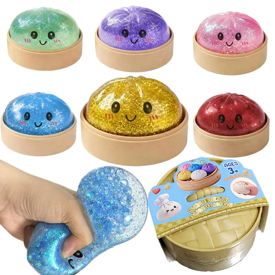 Dumpling Squishy Mysteries, Jouets anti-stress Fidget en forme de dumplings, Accessoires de bureau pour la maison et le bureau, Cadeau de fête, Mystery Dumpling Squishy Ma boutique