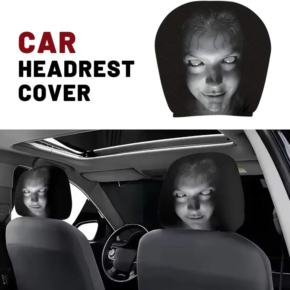 Housses universelles pour appui-tête de voiture, ajustement élastique, thème d'horreur, Design de crâne, drôle, ludique, toutes les Occasions, protecteurs de siège, accessoires de voiture