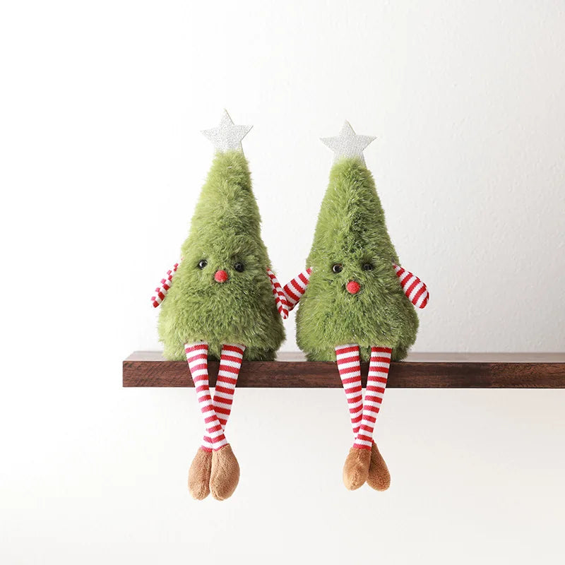 Ornements de Noël en forme de poupée de dessin animé, pendentifs de couronne verte de Noël, décorations de Noël 2026, Joyeux Noël, Feliz Navidad, Bonne Année