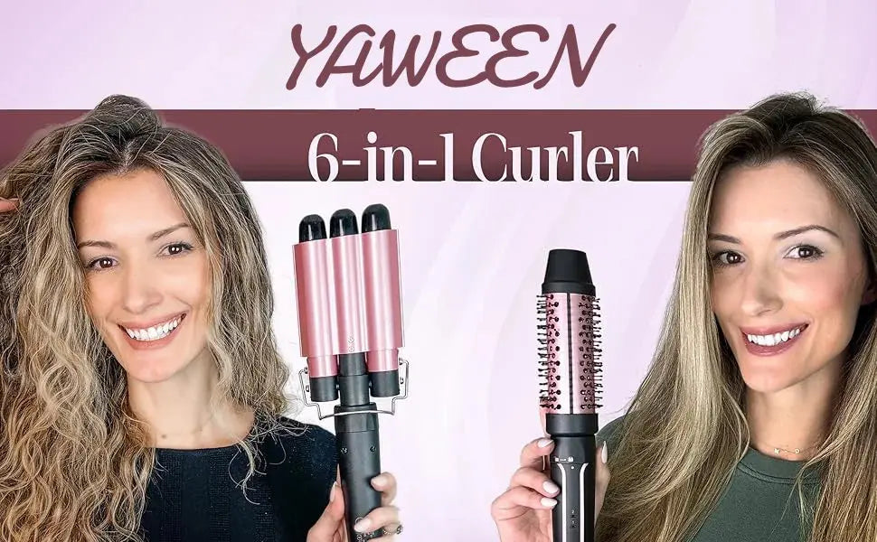 Kit de Fer à Boucler 5-en-1 avec Fer à Friser à 3 Barils, Lisseur et Onduleur Chauffant – Outils de Coiffure pour Femmes Ma boutique