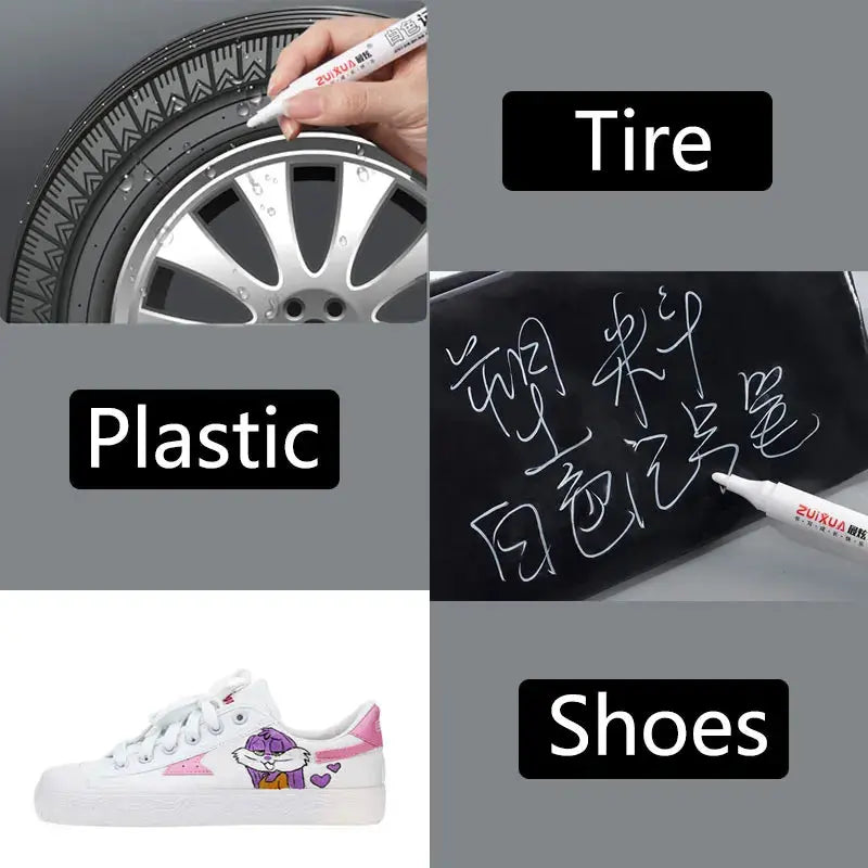 Stylos marqueurs blancs 2.0mm, 1/3/5 pièces, stylo Gel blanc imperméable à l'eau, marqueurs de croquis pour Graffiti, papeterie, fournitures scolaires Ma boutique