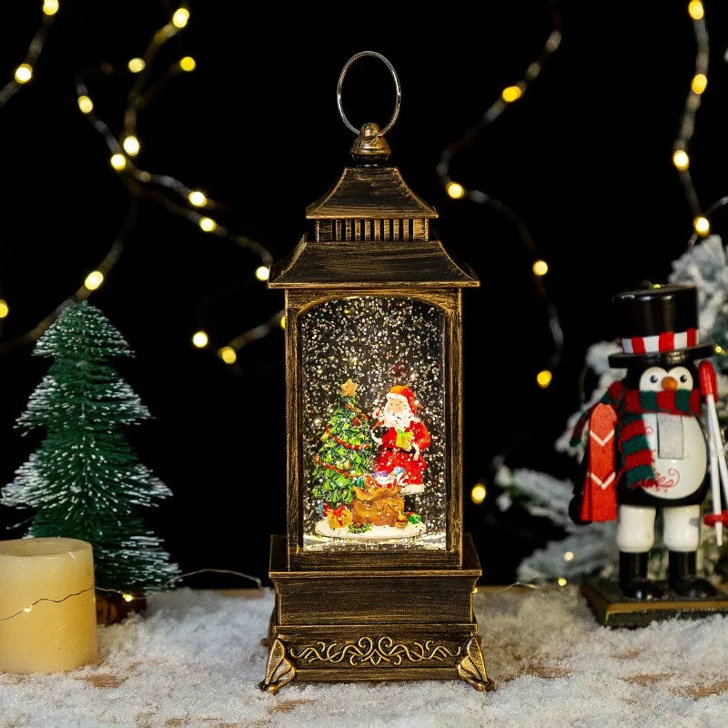 Lanterne de Noël LED | Boule de cristal flocon de neige