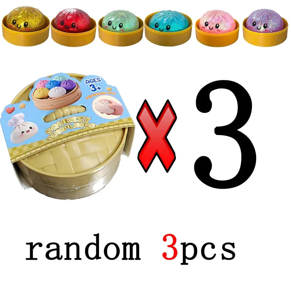 Dumpling Squishy Mysteries, Jouets anti-stress Fidget en forme de dumplings, Accessoires de bureau pour la maison et le bureau, Cadeau de fête, Mystery Dumpling Squishy Ma boutique