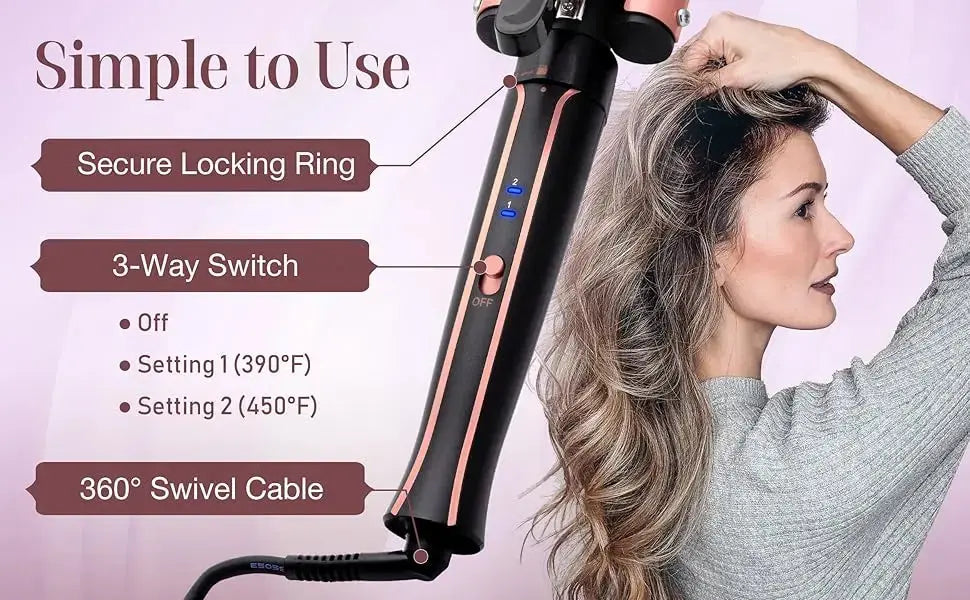 Kit de Fer à Boucler 5-en-1 avec Fer à Friser à 3 Barils, Lisseur et Onduleur Chauffant – Outils de Coiffure pour Femmes Ma boutique