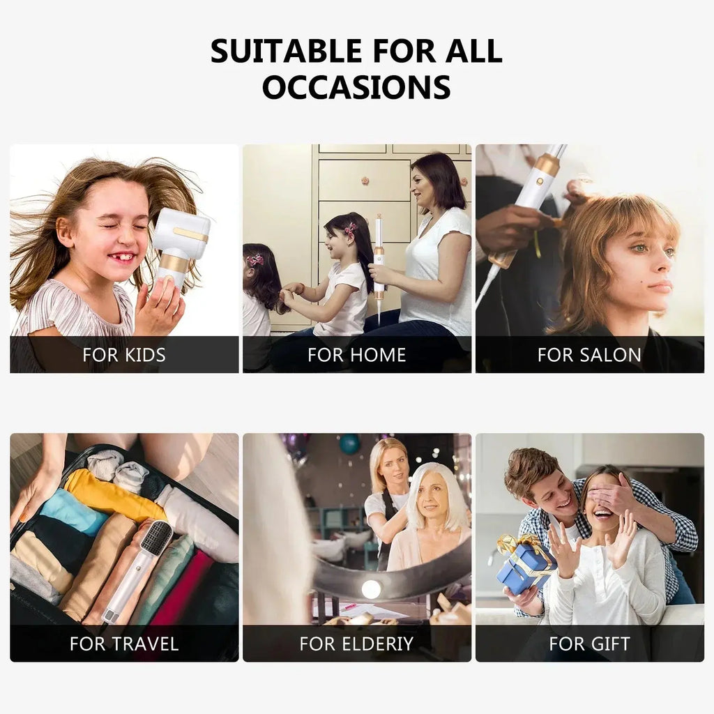 Sèche-cheveux 7 en 1, brosse sans balais, haute vitesse, avec diffuseur, sèche-cheveux ionique, peigne de coiffure à Air chaud, bigoudi automatique Ma boutique