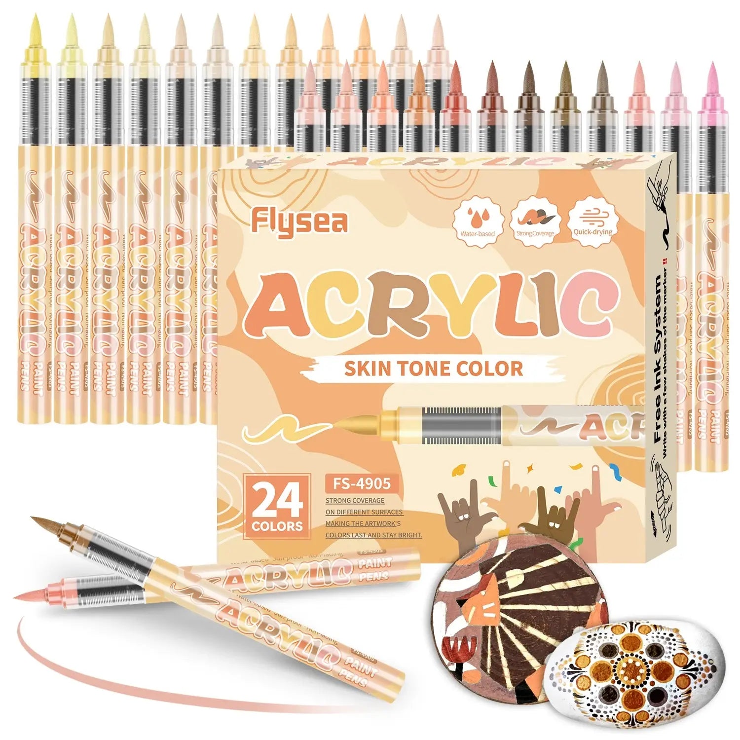 Marqueurs acryliques pour peau, 12 à 48 couleurs, marqueurs de peinture acrylique, séchage rapide, couleurs durables et vibrantes pour créer des œuvres d'art, fournitures artistiques, cadeaux pour étudiants, cadeaux po Ma boutique