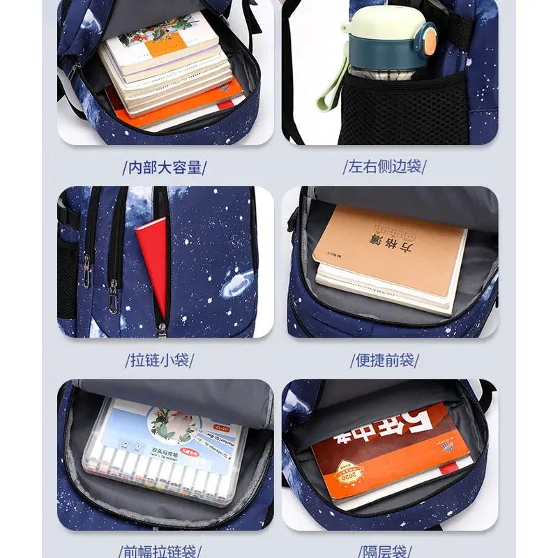 CR7 Ronaldo 2 en 1 sac à dos chariot ciel étoilé sac grande capacité étanche ordinateur portable peut monter les escaliers retour à l'école sac Ma boutique